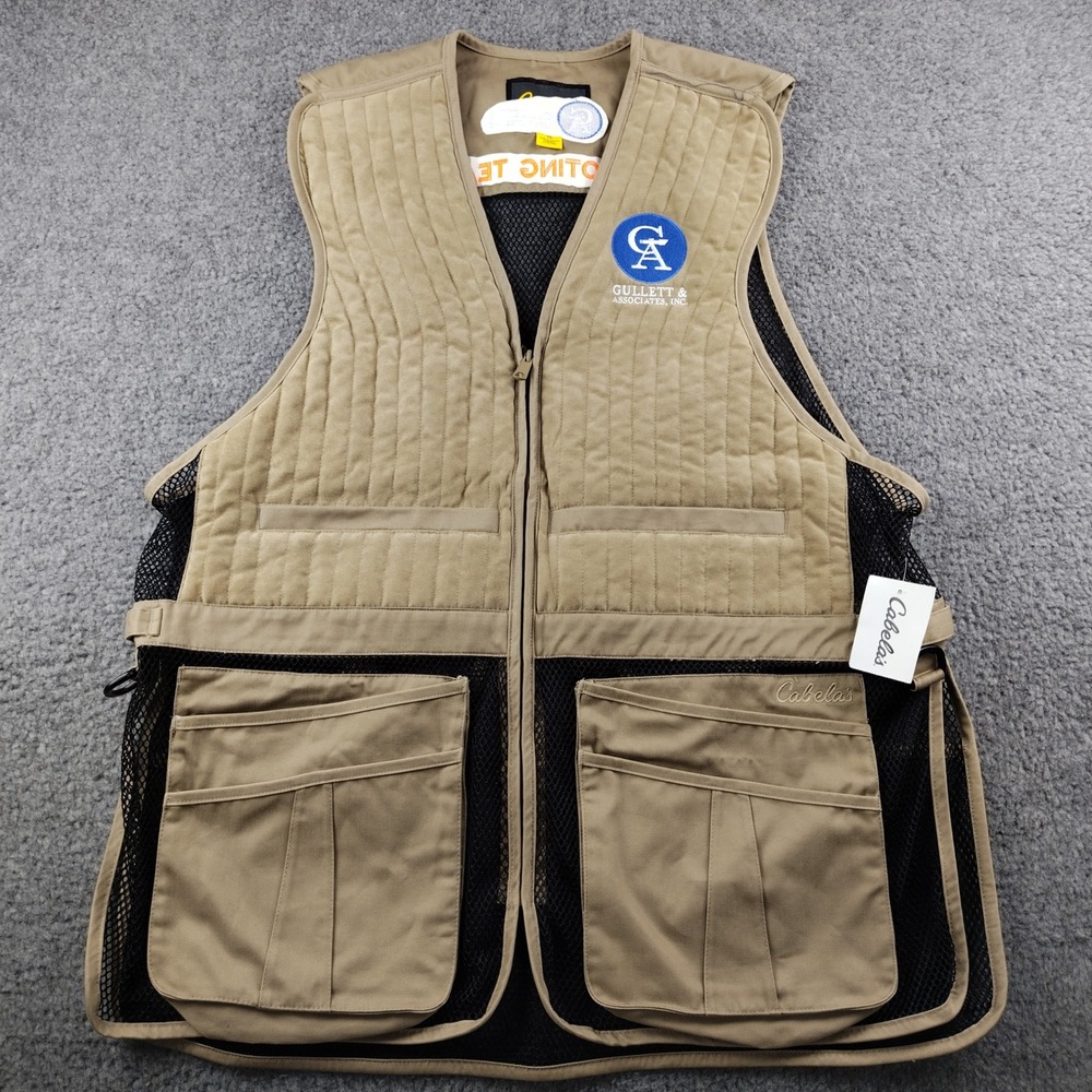 Cabelas Shooting Vest Birding Avion Mens XL Tan Mesh Hunting NWT